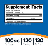 Nutricost Pterostilbene: etiqueta frontal que resalta calidad y pureza