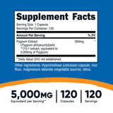 Nutricost Pygeum extracto 10:1, 500 mg por cápsula, posible apoyo diario