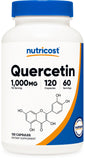 Nutricost Quercetina 1000 mg, cápsulas vegetarianas, apoyo antioxidante para uso diario.