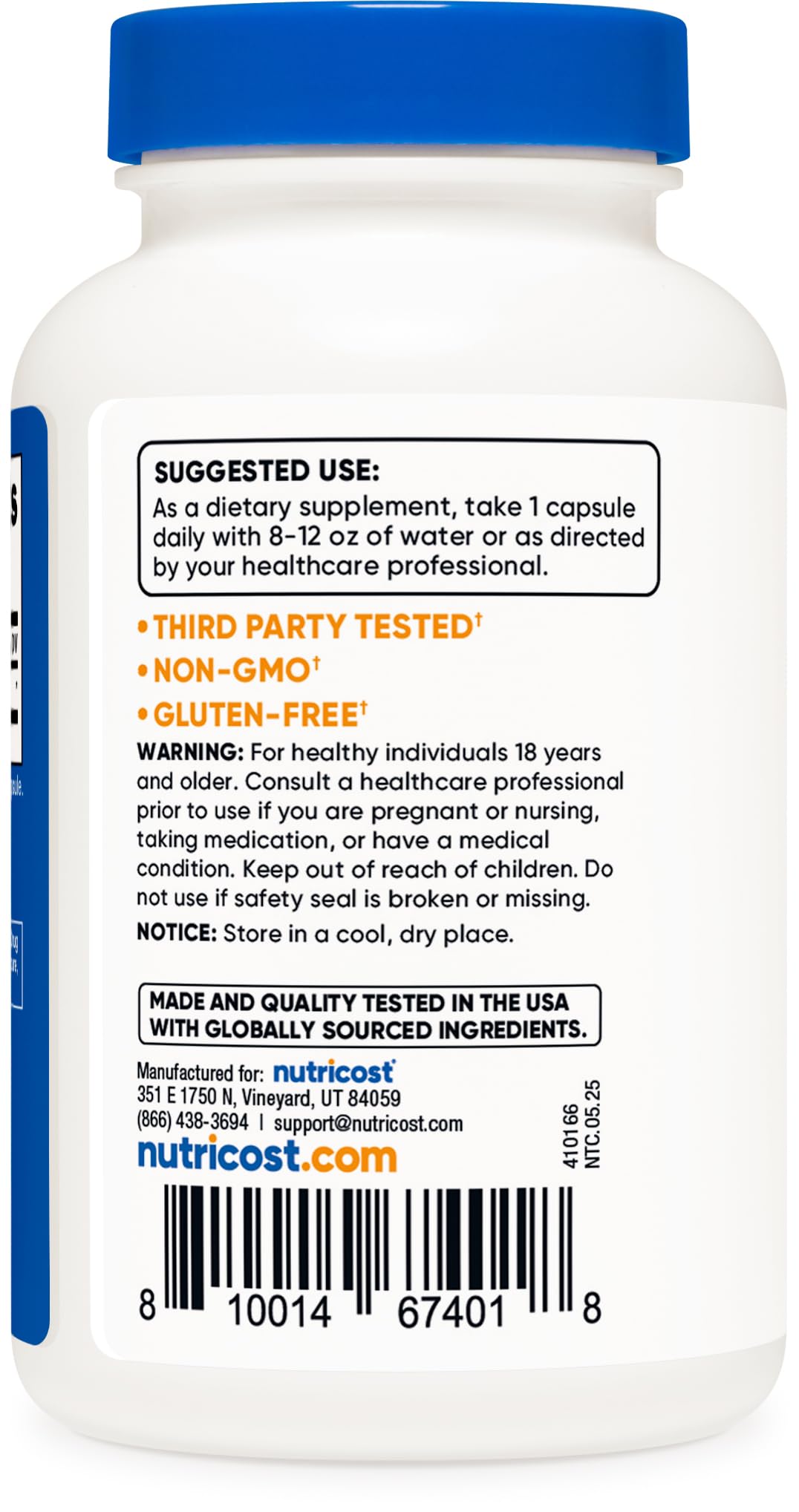 Nutricost R-ALA proceso certificado NSF y GMP