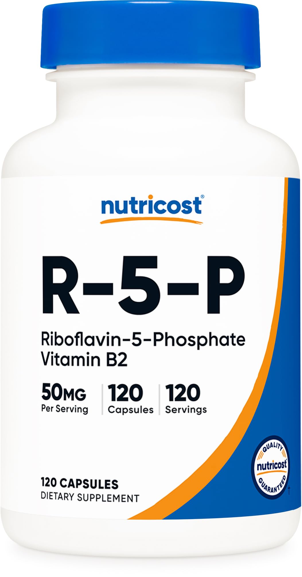 Nutricost R-5-P: botella de cápsulas para uso diario.