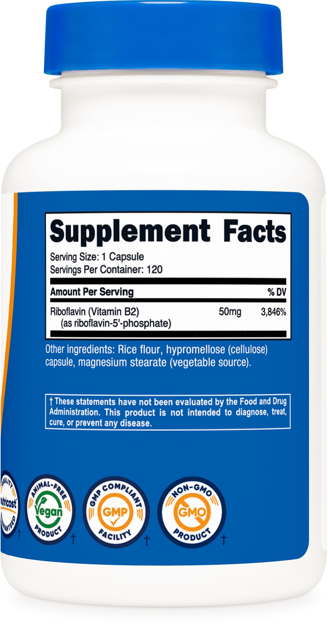 Nutricost R-5-P: caja con 120 cápsulas, suministro duradero.