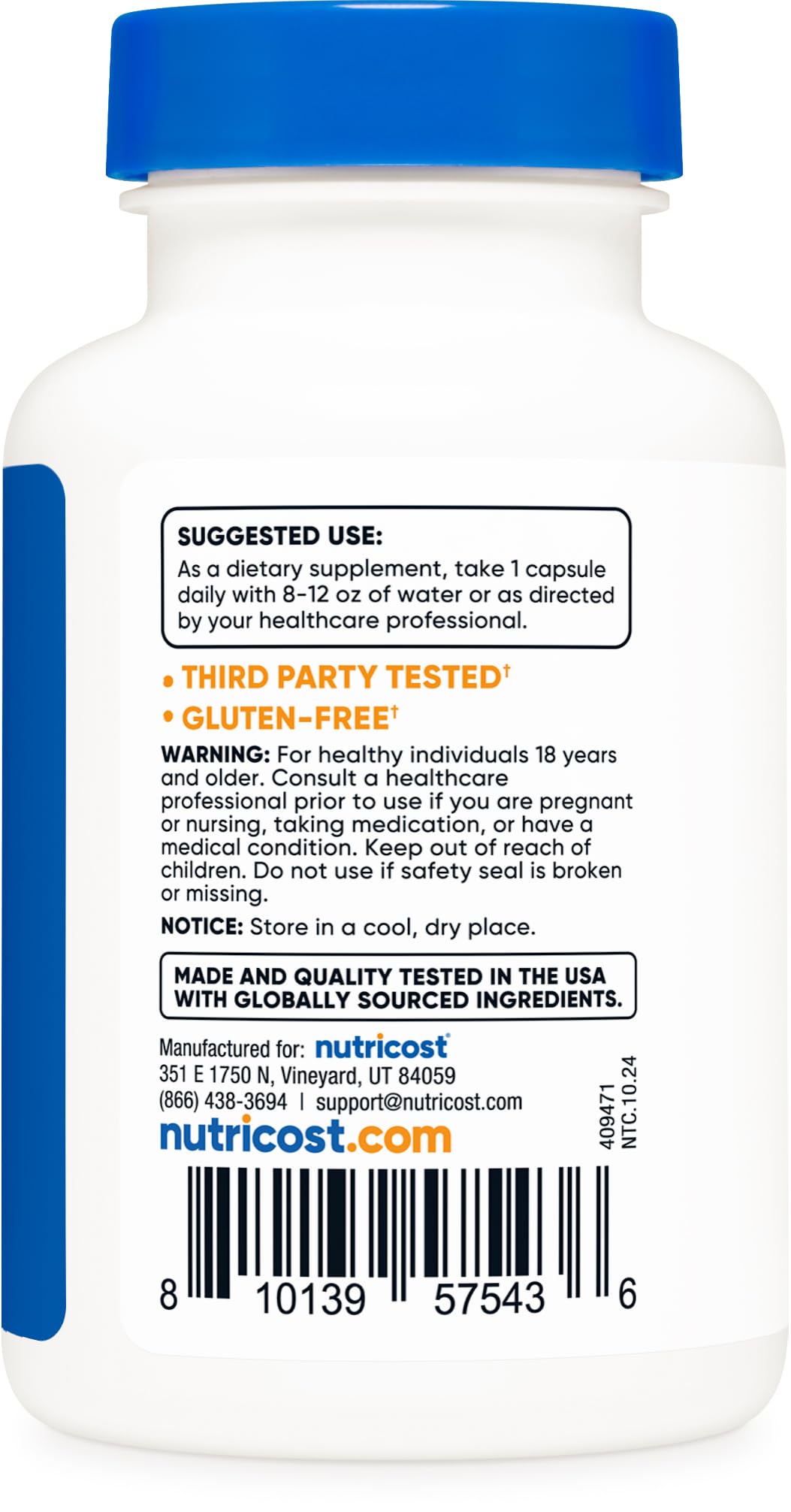 Nutricost R-5-P: certificación NSF-GMP para seguridad y calidad.