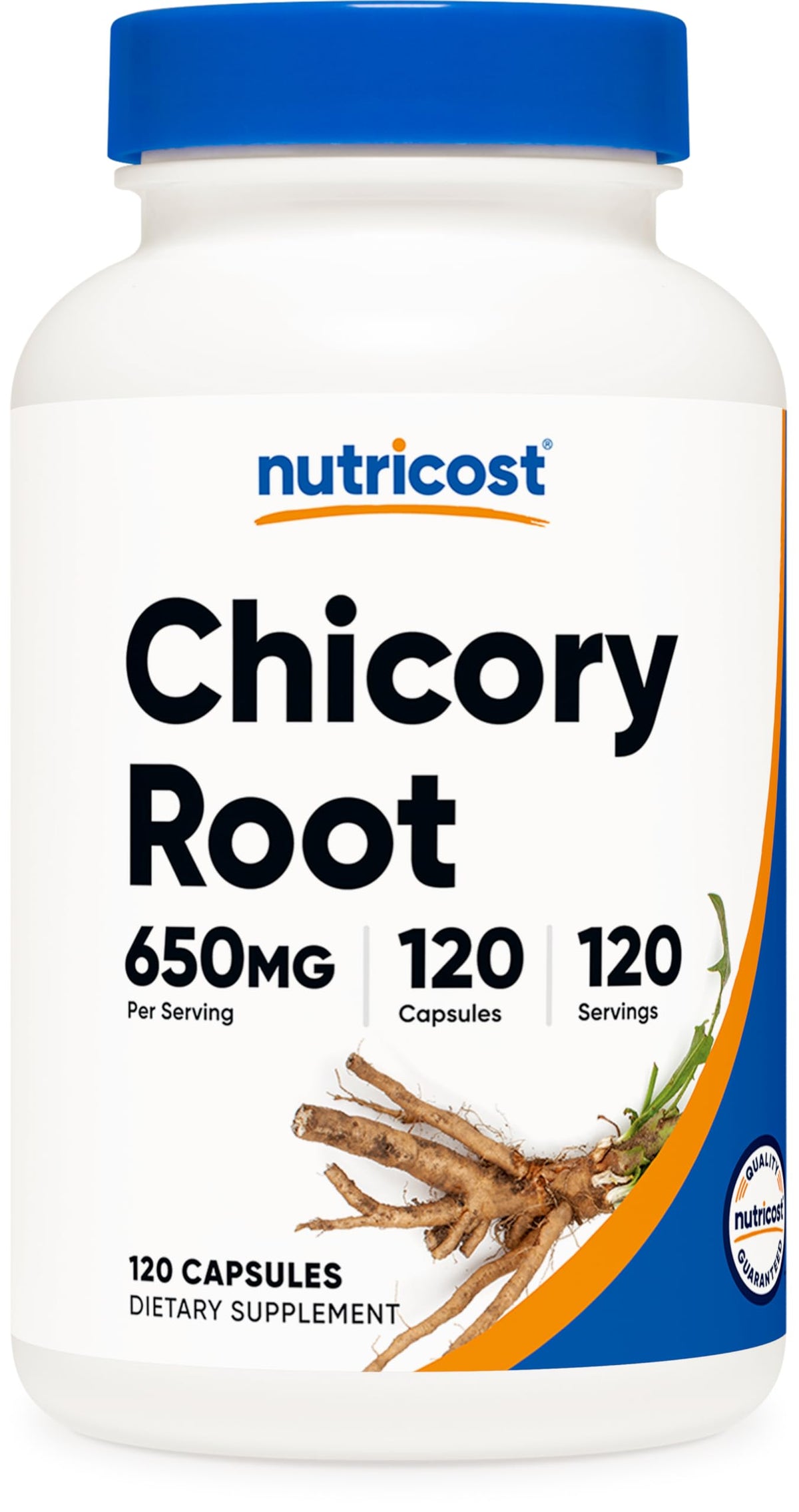 Nutricost Raíz de Chicoria 650 mg cápsulas: complemento diario para bienestar.