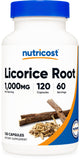 Nutricost Regaliz, botella de 500 mg, conveniente para uso diario