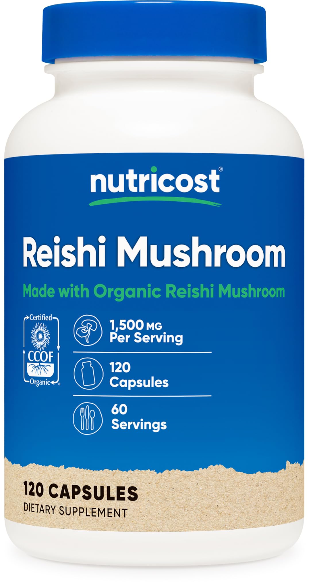 Nutricost Reishi cápsulas de 1500 mg para uso diario