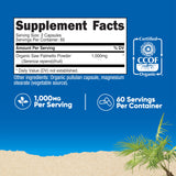 Etiqueta de Nutricost Saw Palmetto con ingredientes orgánicos.