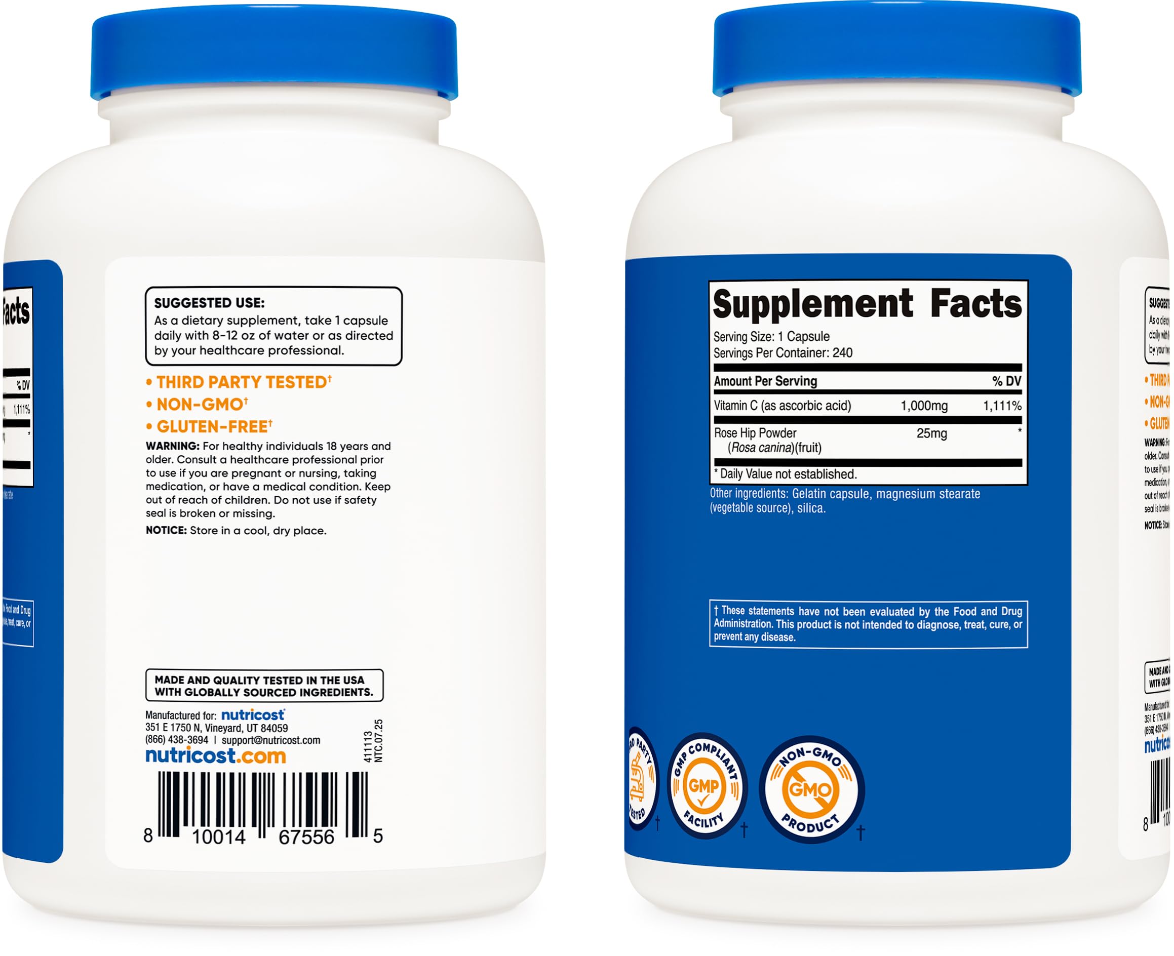 Sello NSF, GMP y FDA en Nutricost, calidad certificada