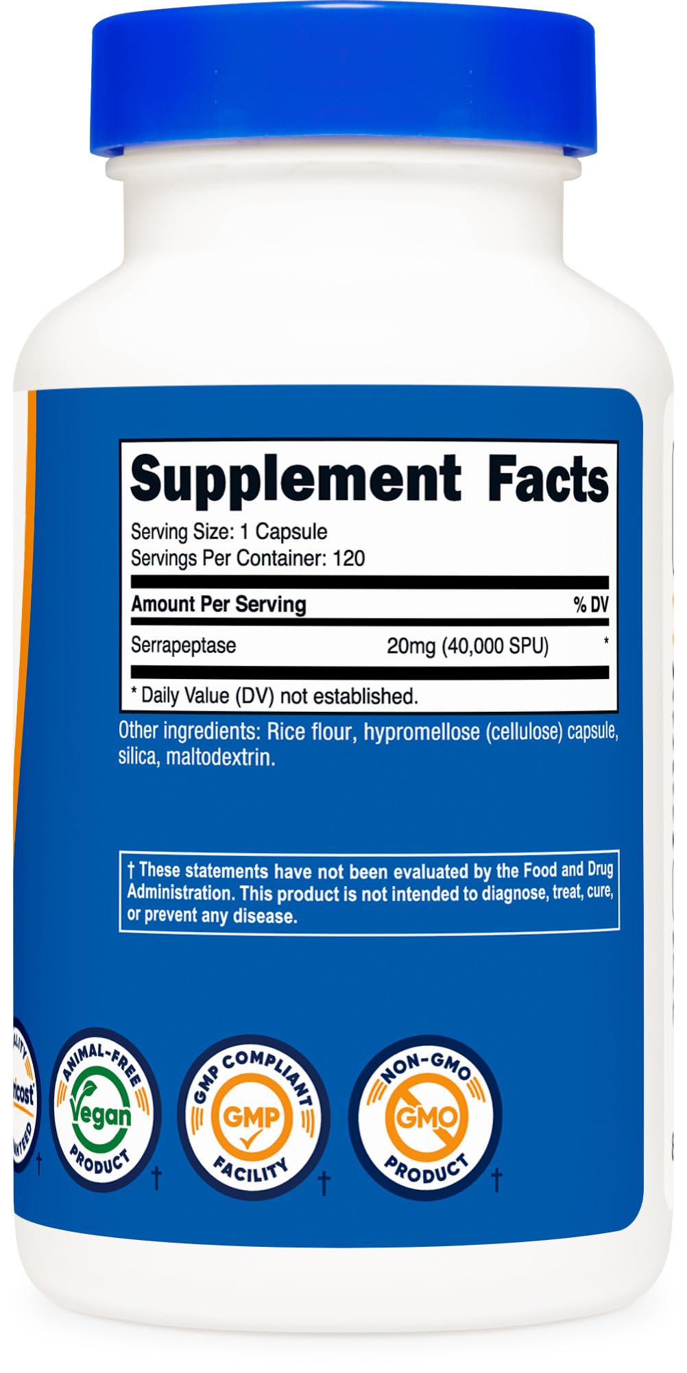 Nutricost Serrapeptase, prueba ISO confirma calidad y seguridad.