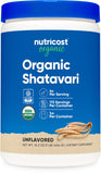 Nutricost Shatavari en botella orgánica de 1 libra, para uso diario.