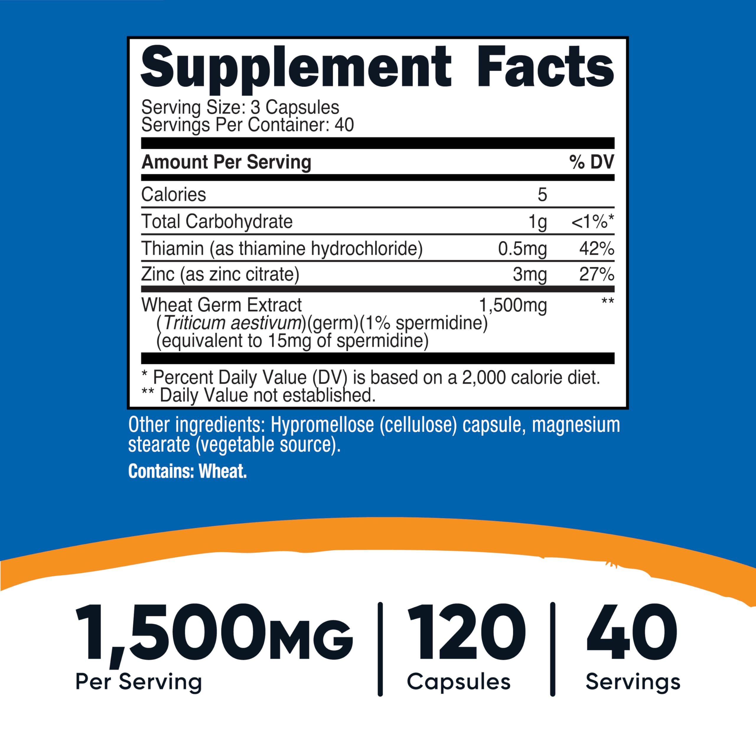Nutricost Spermidina frasco de 40 porciones para una rutina de bienestar.