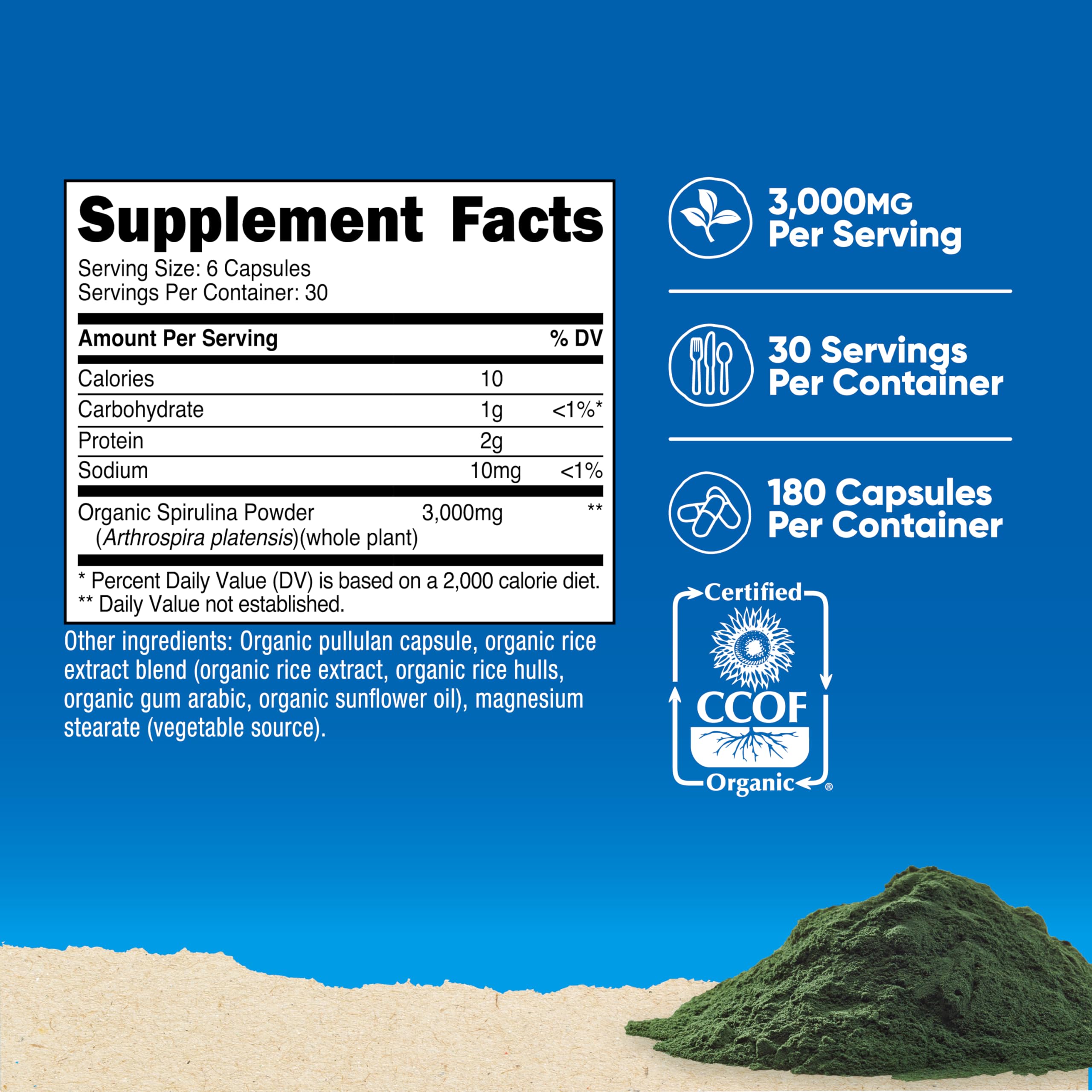 Nutricost Spirulina 3,000 mg – cápsulas agrupadas, fácil toma vegetariana