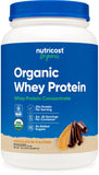 Nutricost suero organico concentrado en bote de 2 lb, sabor chocolate mantequilla cacahuete