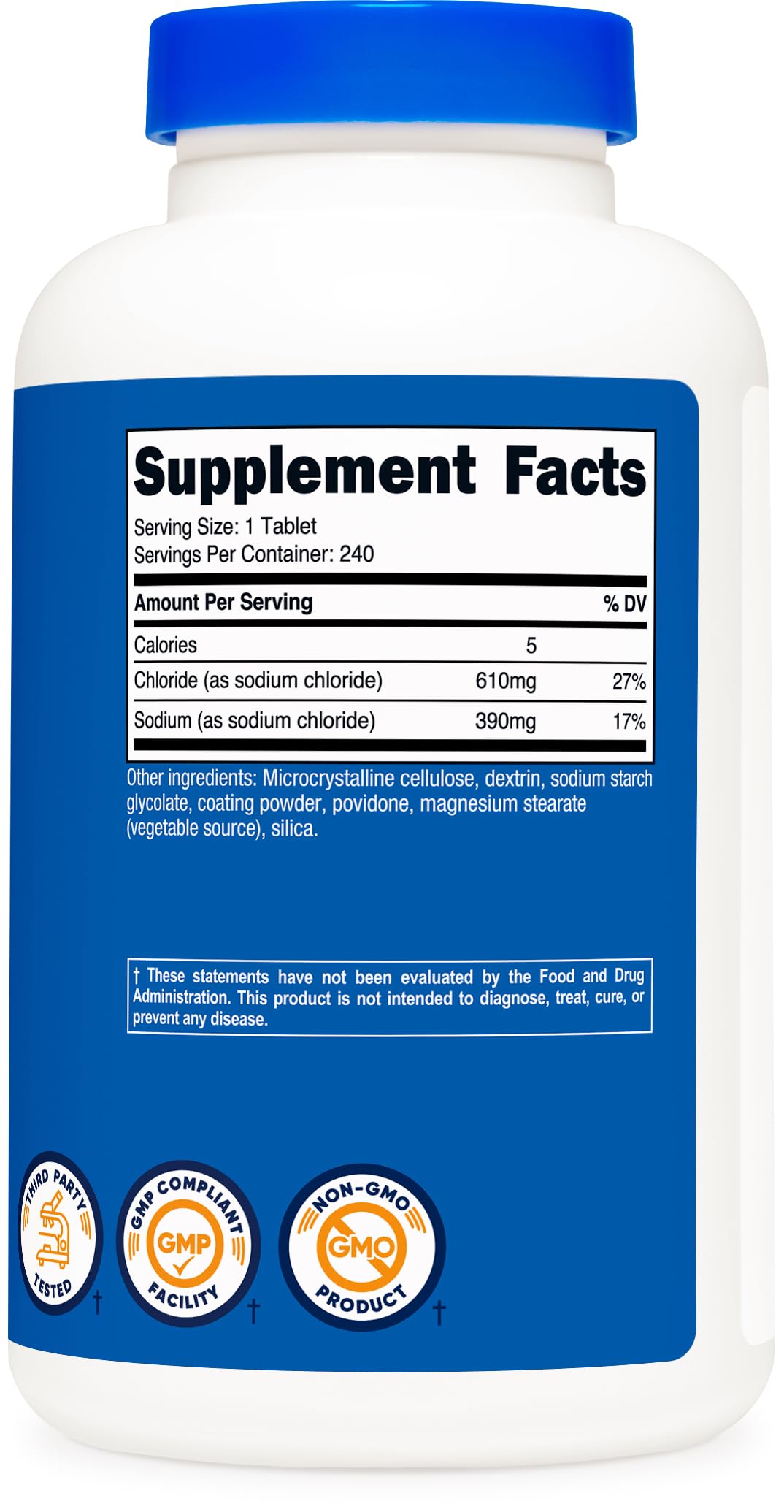 Tabletas Nutricost dentro del bote, almacenamiento seguro