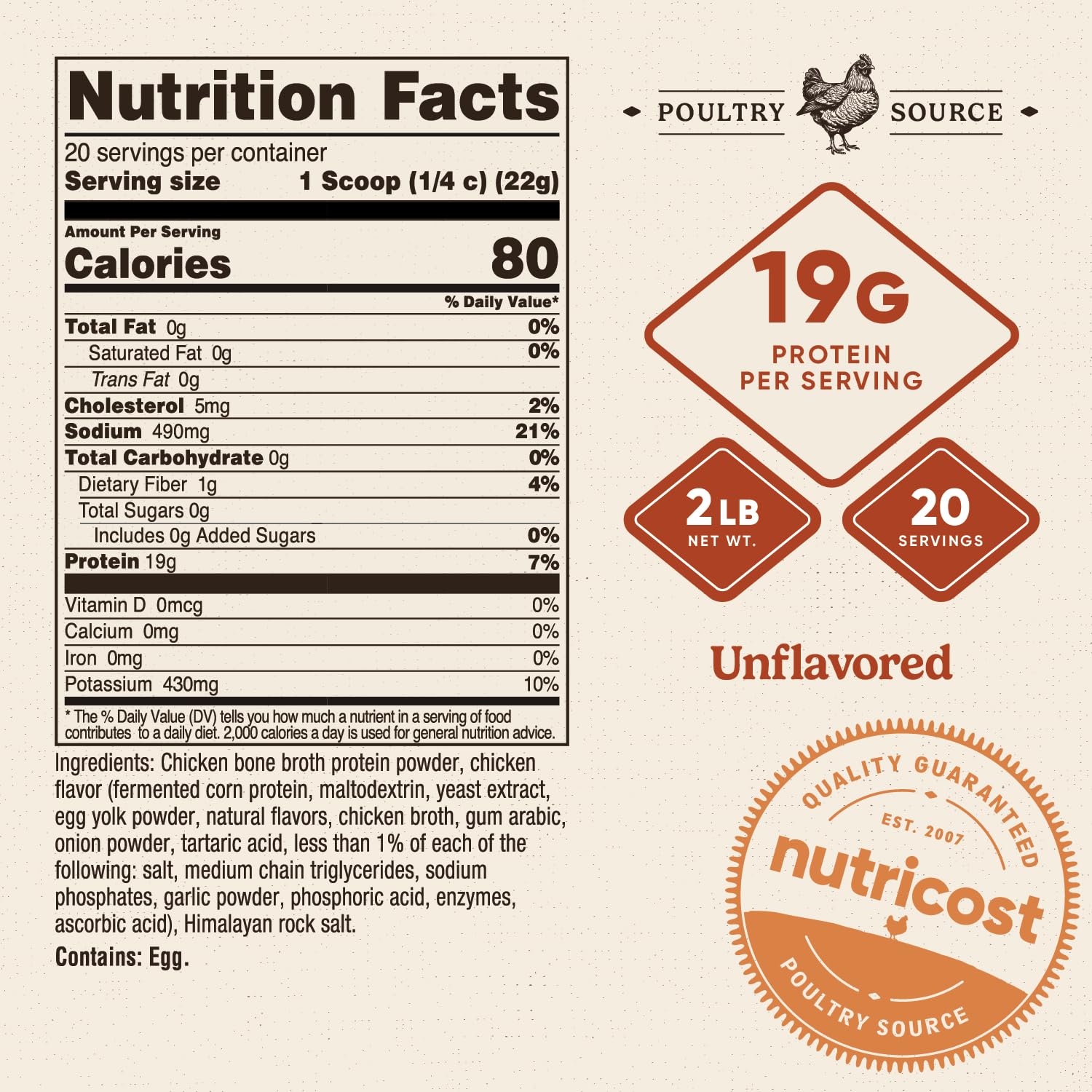 Nutricost taza-caldo-hueso-pollo: perfecto para comidas reconfortantes.