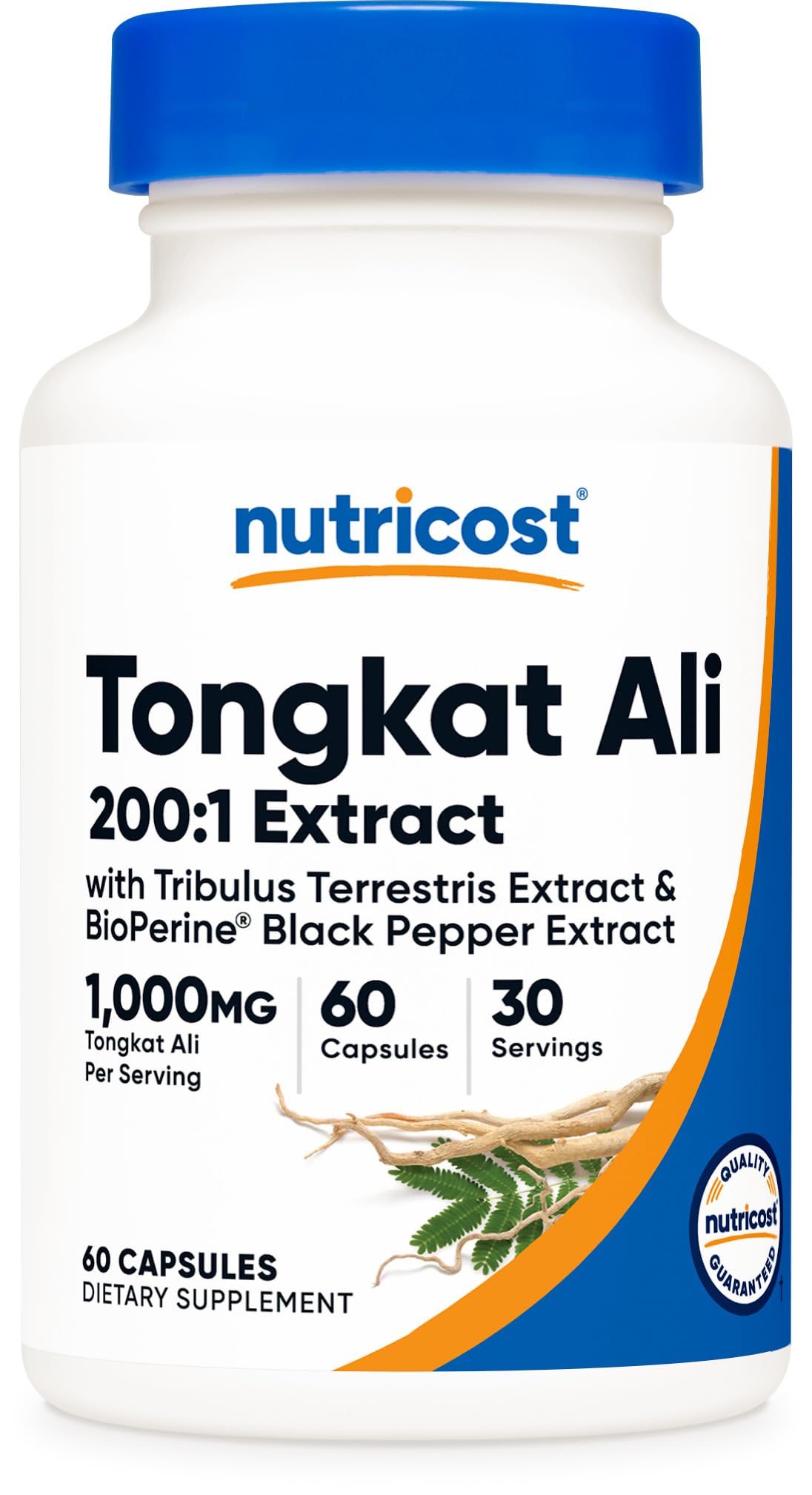 Nutricost Tongkat Ali 1000 mg en botella para energía sostenida