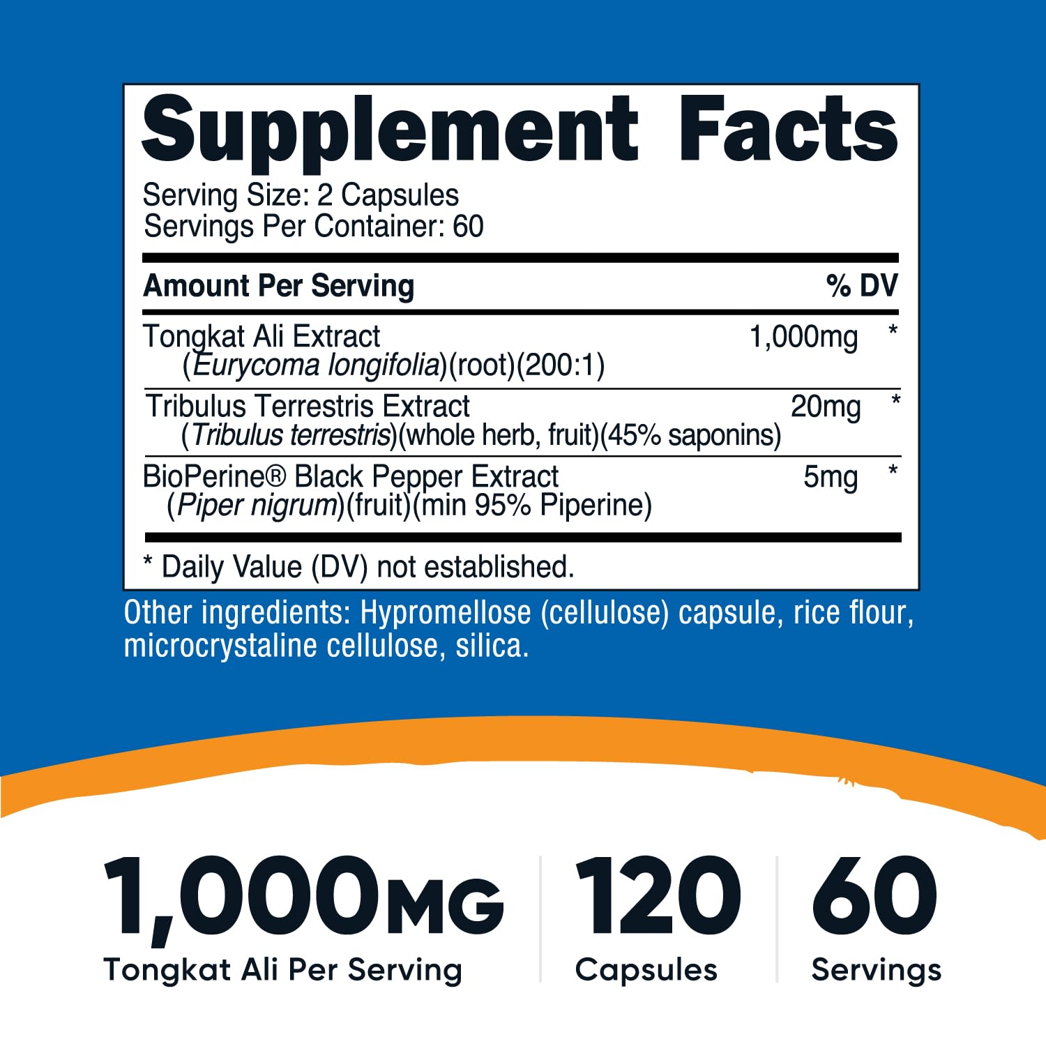 Nutricost Tongkat Ali con BioPerine mejora la absorción para resultados más consistentes.