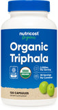 Nutricost Triphala cápsulas en envase cómodo para uso diario y apoyo digestivo.