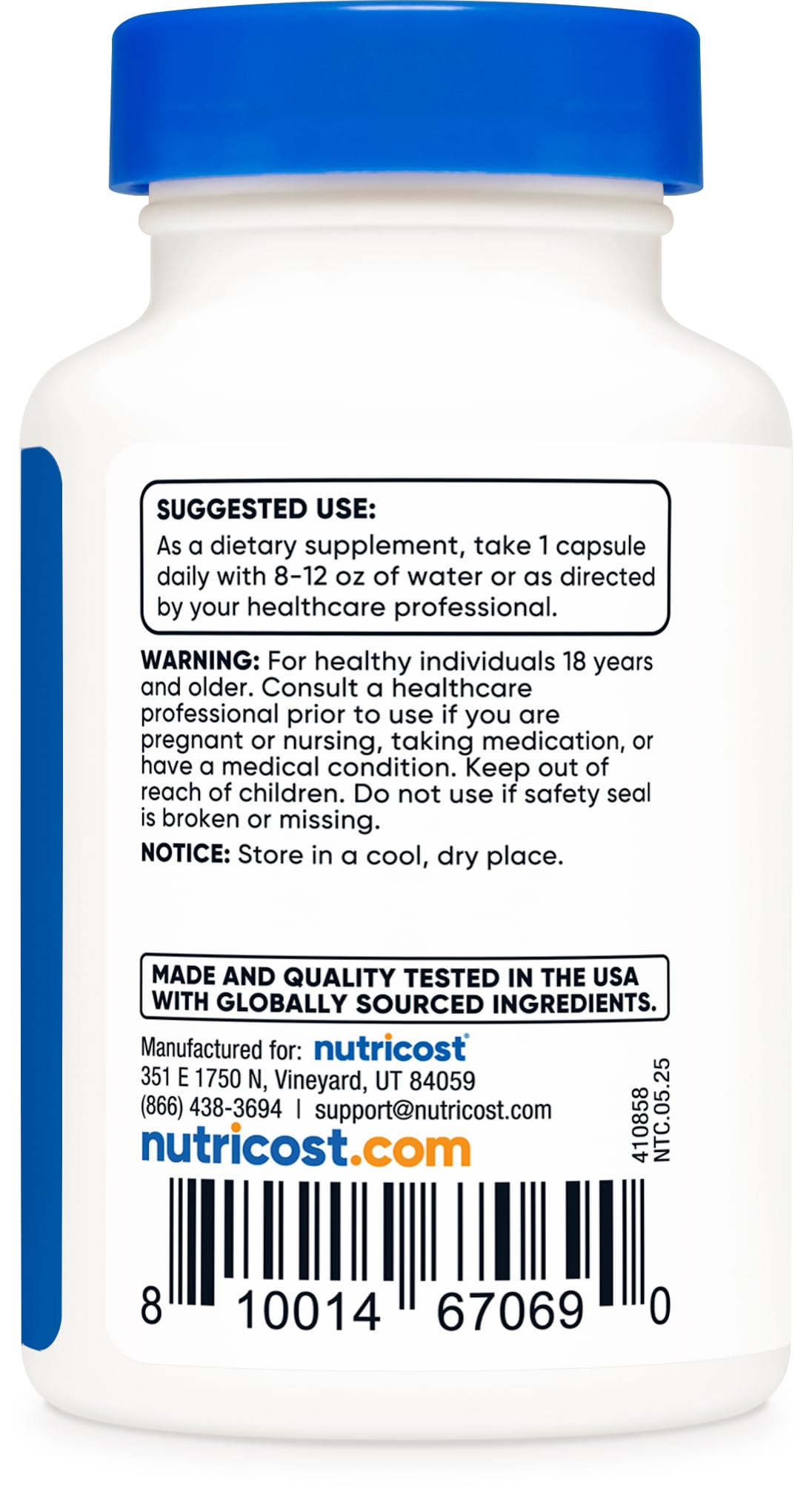 Nutricost Tudca 500mg control de calidad: pruebas ISO.