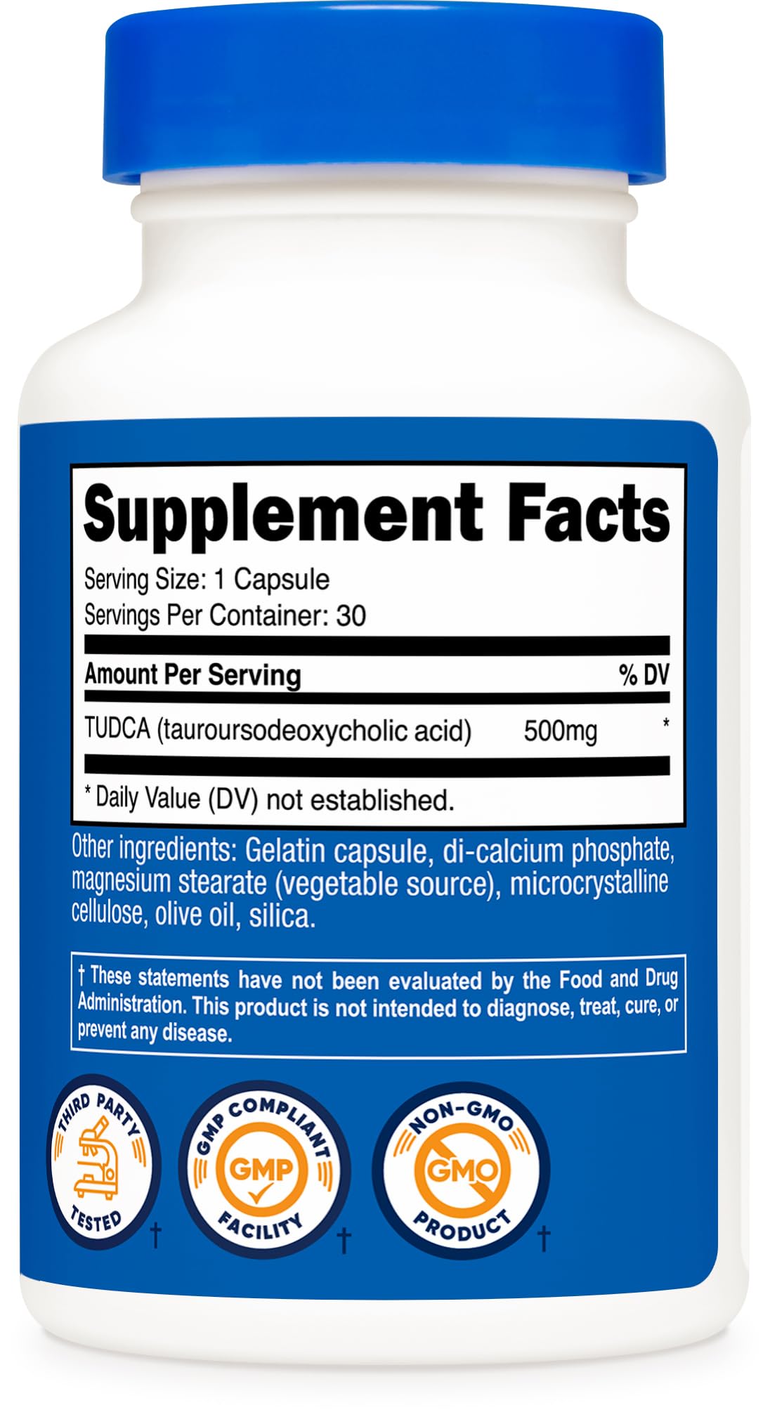 Nutricost Tudca 500mg fábrica NSF GMP FDA: fabricación certificada.