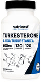 Nutricost Turkesterone 600 mg en botella: apoyo para la rutina diaria.