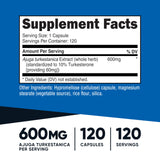Nutricost Turkesterone en cápsulas, formato vegetariano para uso diario.