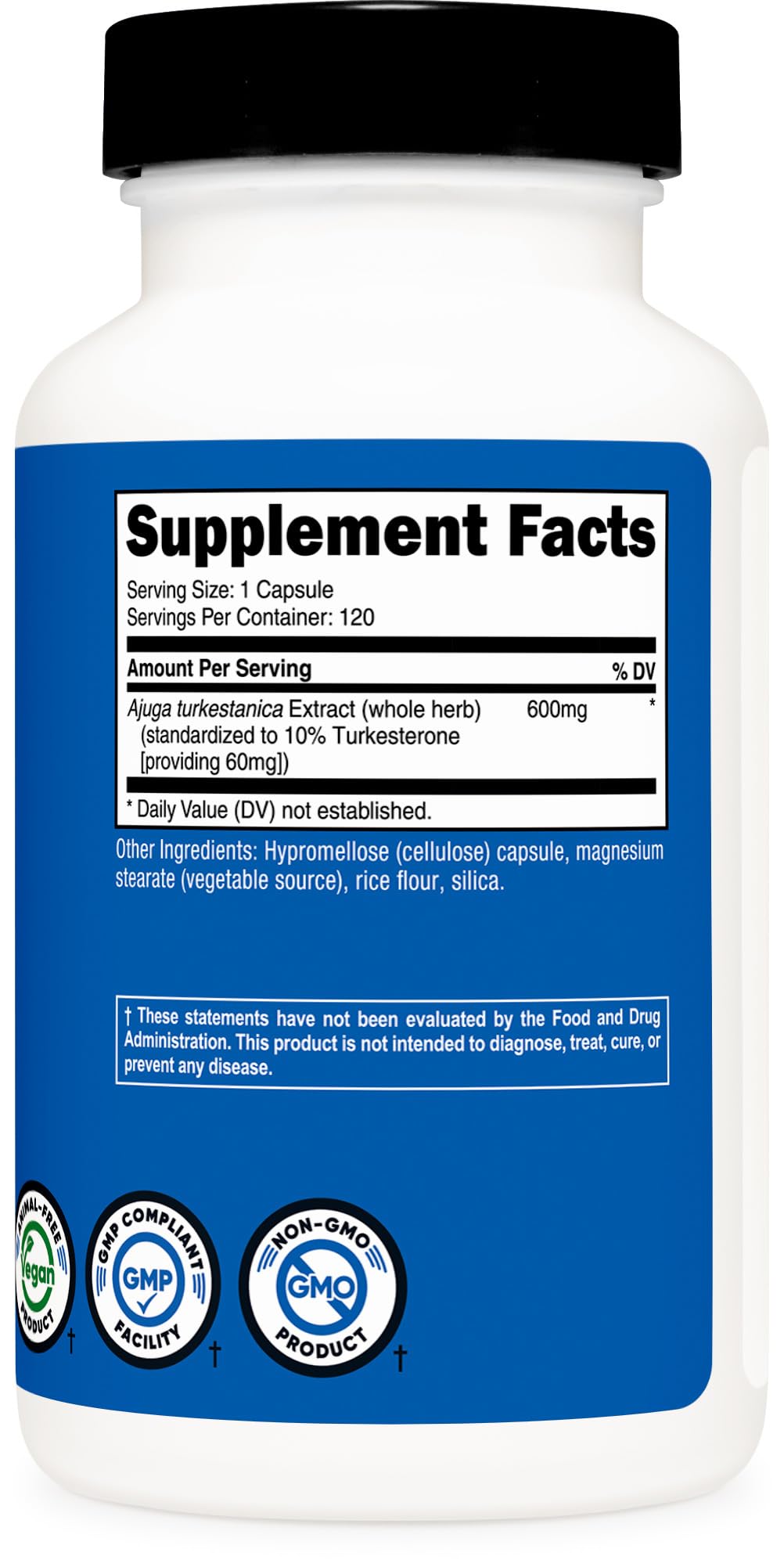 Uso de cápsula Nutricost Turkesterone 600 mg: fácil dosificación.