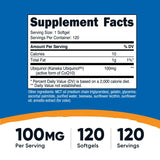 Nutricost Ubiquinol: cápsulas blandas en detalle muestran la forma activa