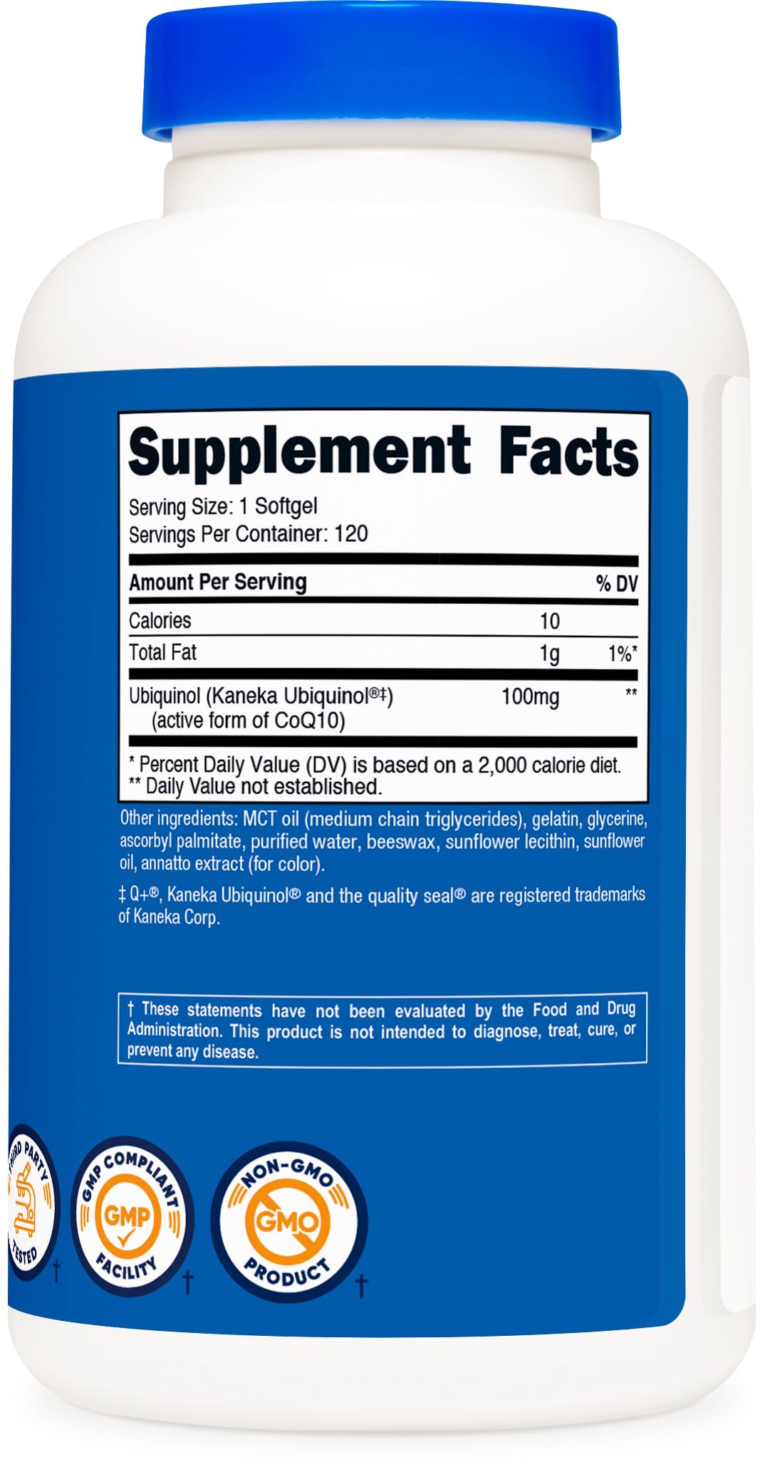 Nutricost Ubiquinol: cápsulas blandas en tubo para uso diario cómodo