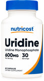 Nutricost UMP botella frontal, suplemento vegano de 600 mg por porción.