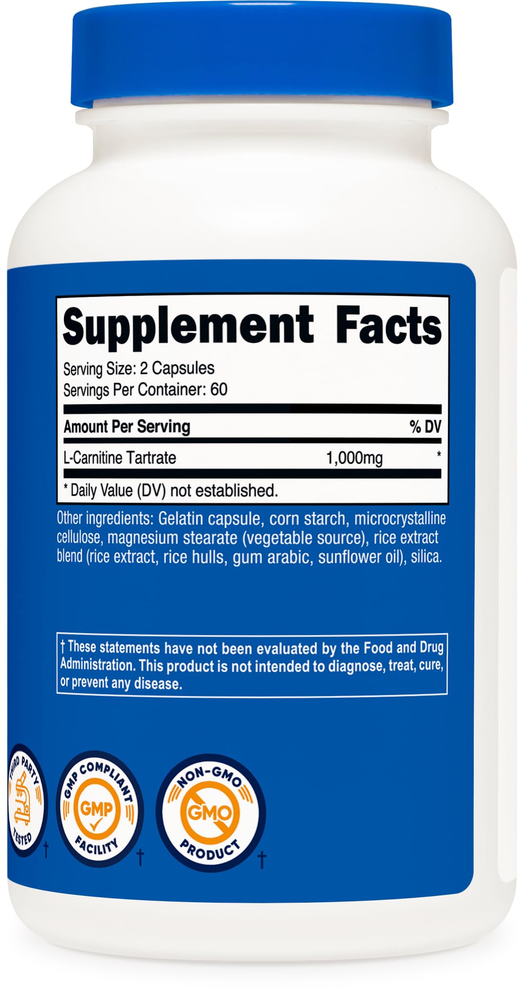Uso diario de Nutricost L-Carnitina Tartrato para hábitos activos