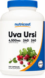 Nutricost Uva Ursi Extract: botella con cápsulas fáciles de tomar diariamente.