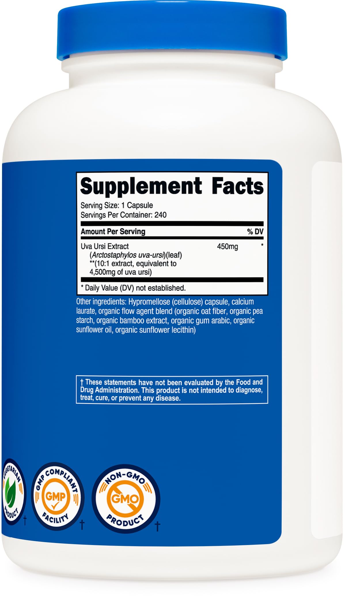 Nutricost Uva Ursi Extract: proceso de fabricación certificado para seguridad y calidad.