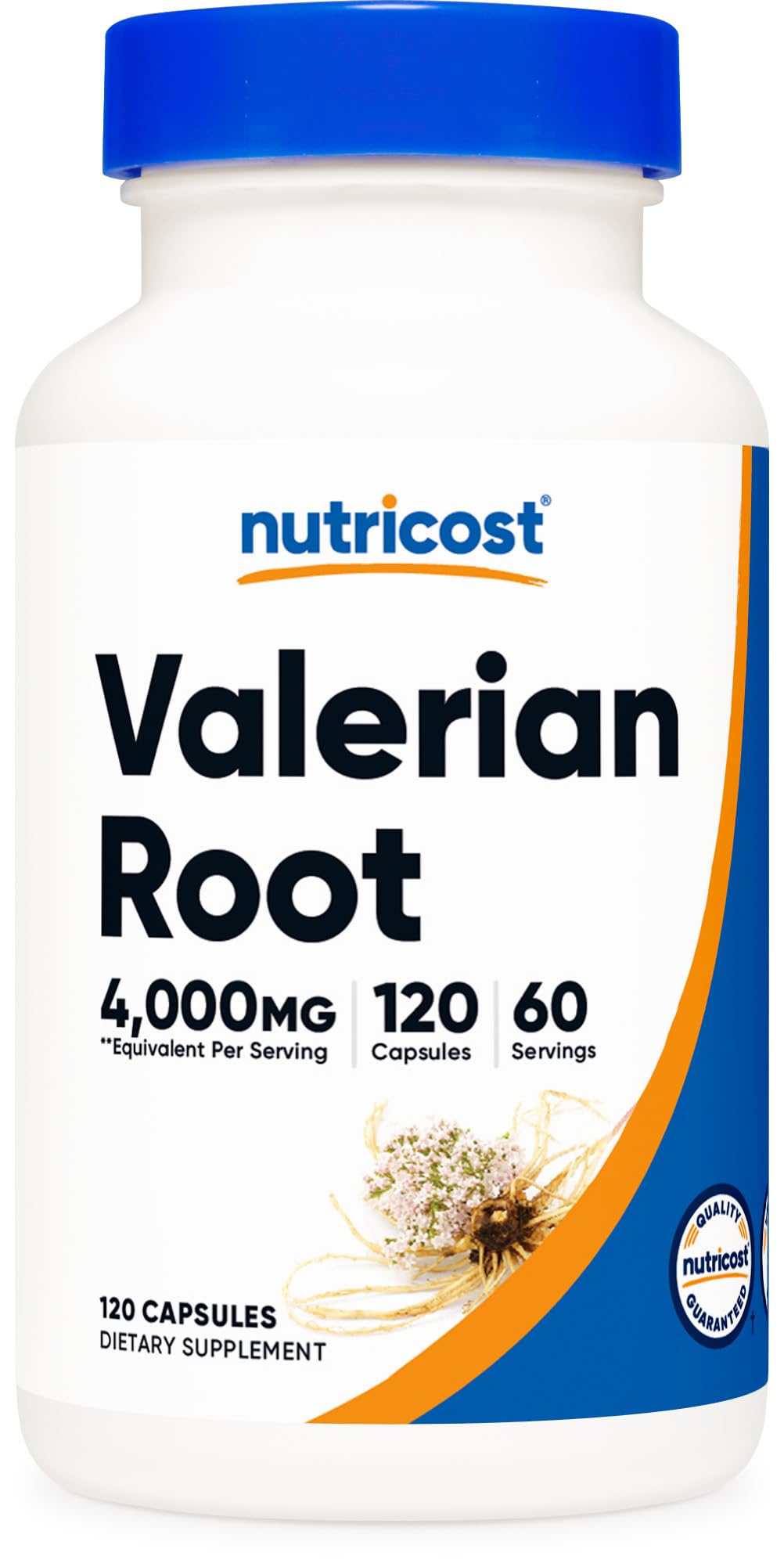 Nutricost Valeriana: botella de cápsulas para relajación nocturna