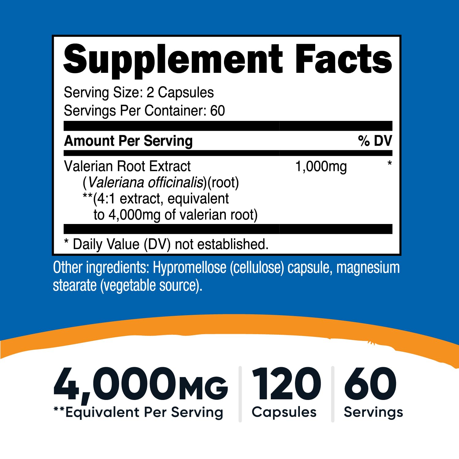 Nutricost Valeriana: cápsulas y extracto 4:1 con dosis de 1000 mg