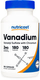 Nutricost Vanadio Cromo, bote de cápsulas, práctica opción diaria para tu rutina.