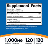 Nutricost Vitamina C con Rosa Mosqueta, cápsulas en primer plano, fácil ingesta diaria.