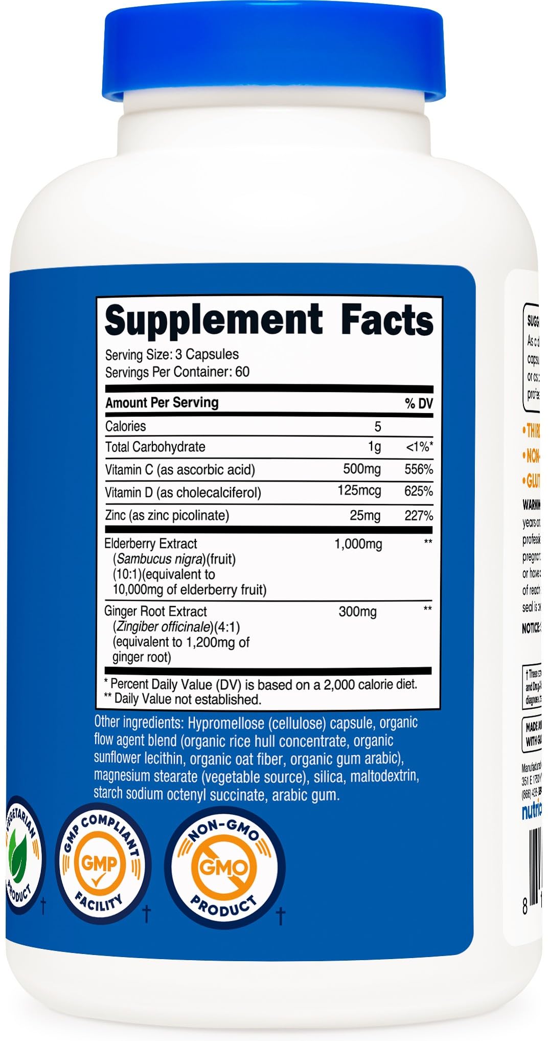 Nutricost vitamina D 125 mcg cápsulas para salud general y huesos.