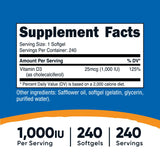 Nutricost Vitamina D3 etiqueta informativa con datos de fabricación