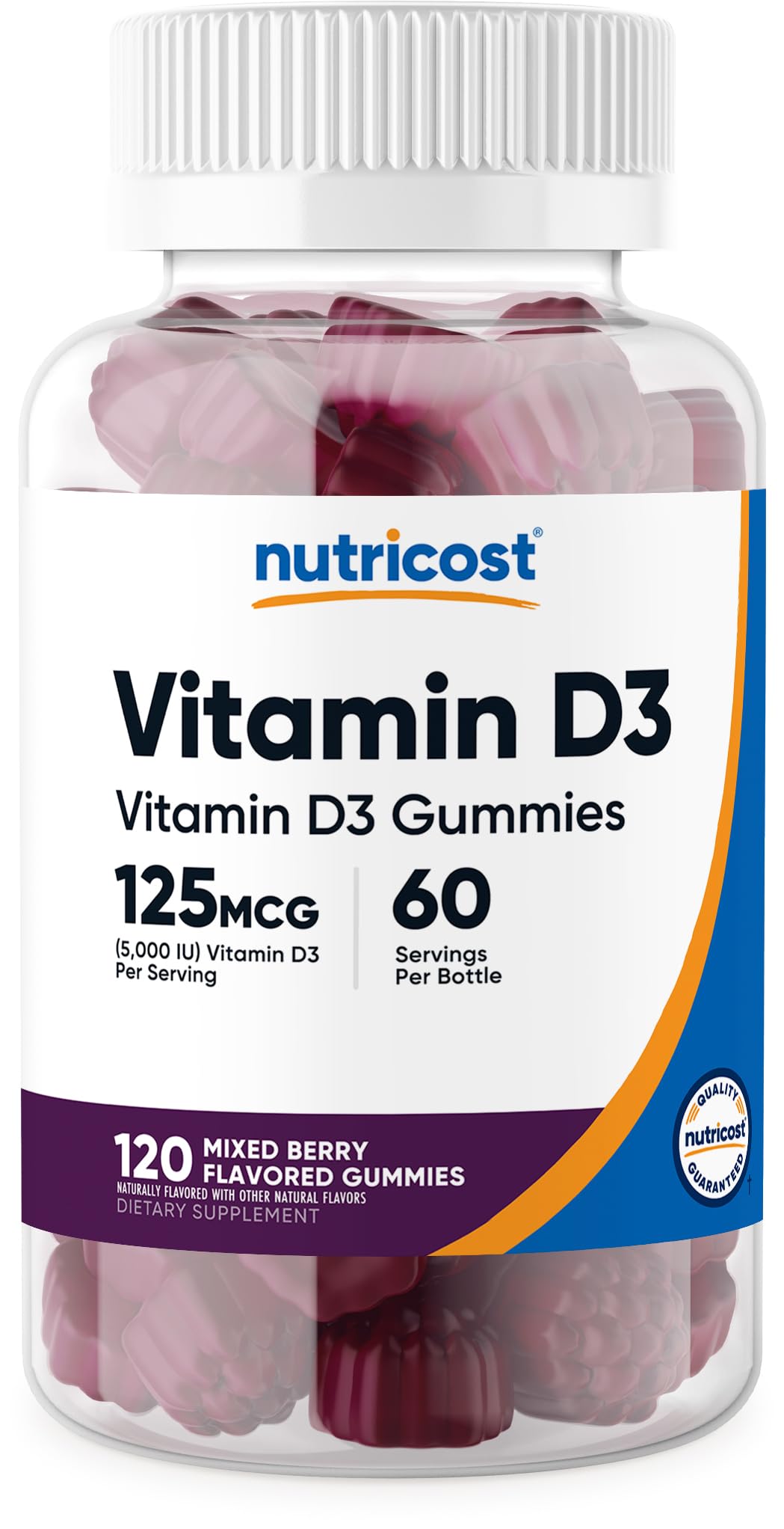 Nutricost Vitamina D3 Gummies: botella lista para tu rutina diaria de salud