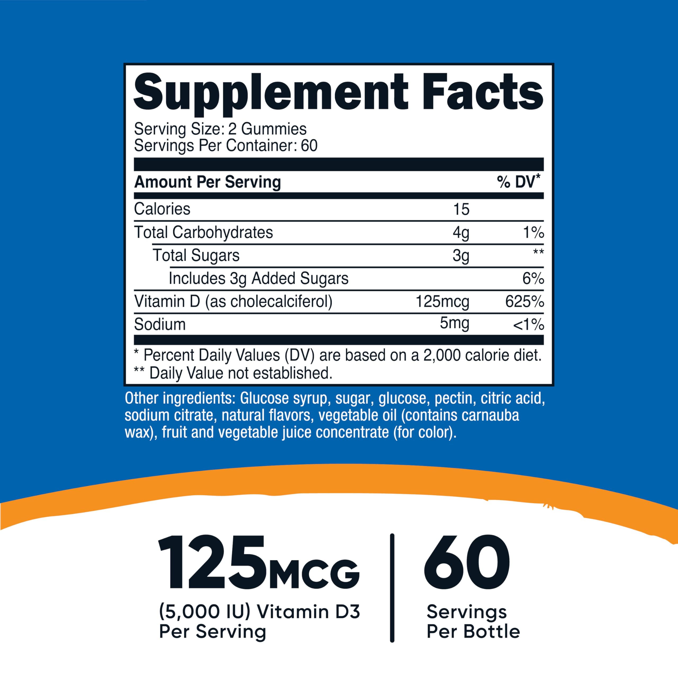 Gomitas Nutricost Vitamina D3 de sabor baya mixta, opción sabrosa para apoyar la ingesta diaria