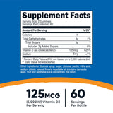 Gomitas Nutricost Vitamina D3 de sabor baya mixta, opción sabrosa para apoyar la ingesta diaria