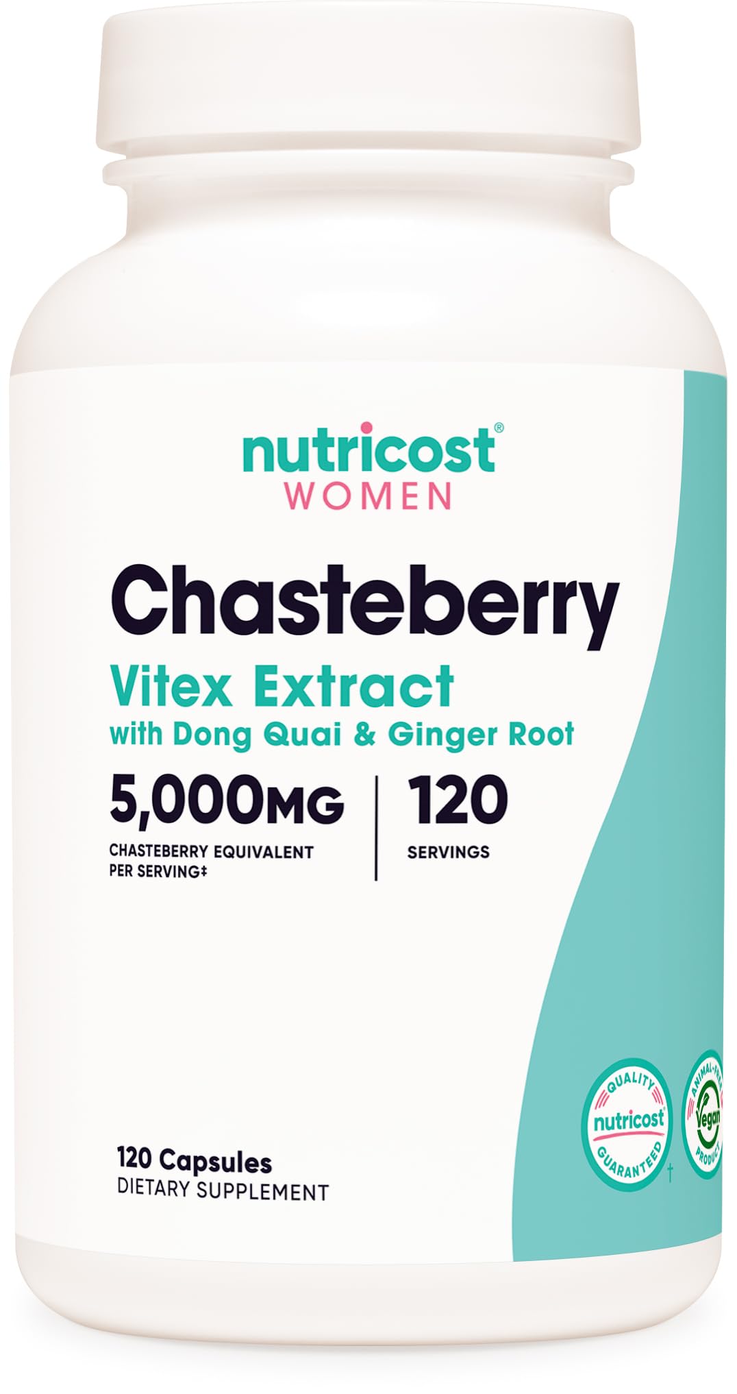 Nutricost Vitex: cápsulas en bote para uso diario.