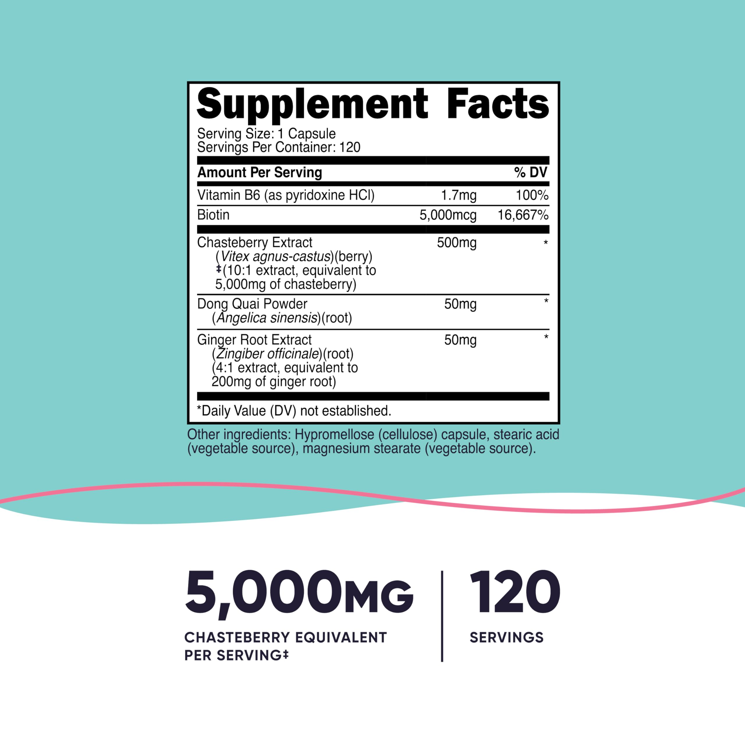 Nutricost Vitex: etiqueta frontal de la botella, información clara.