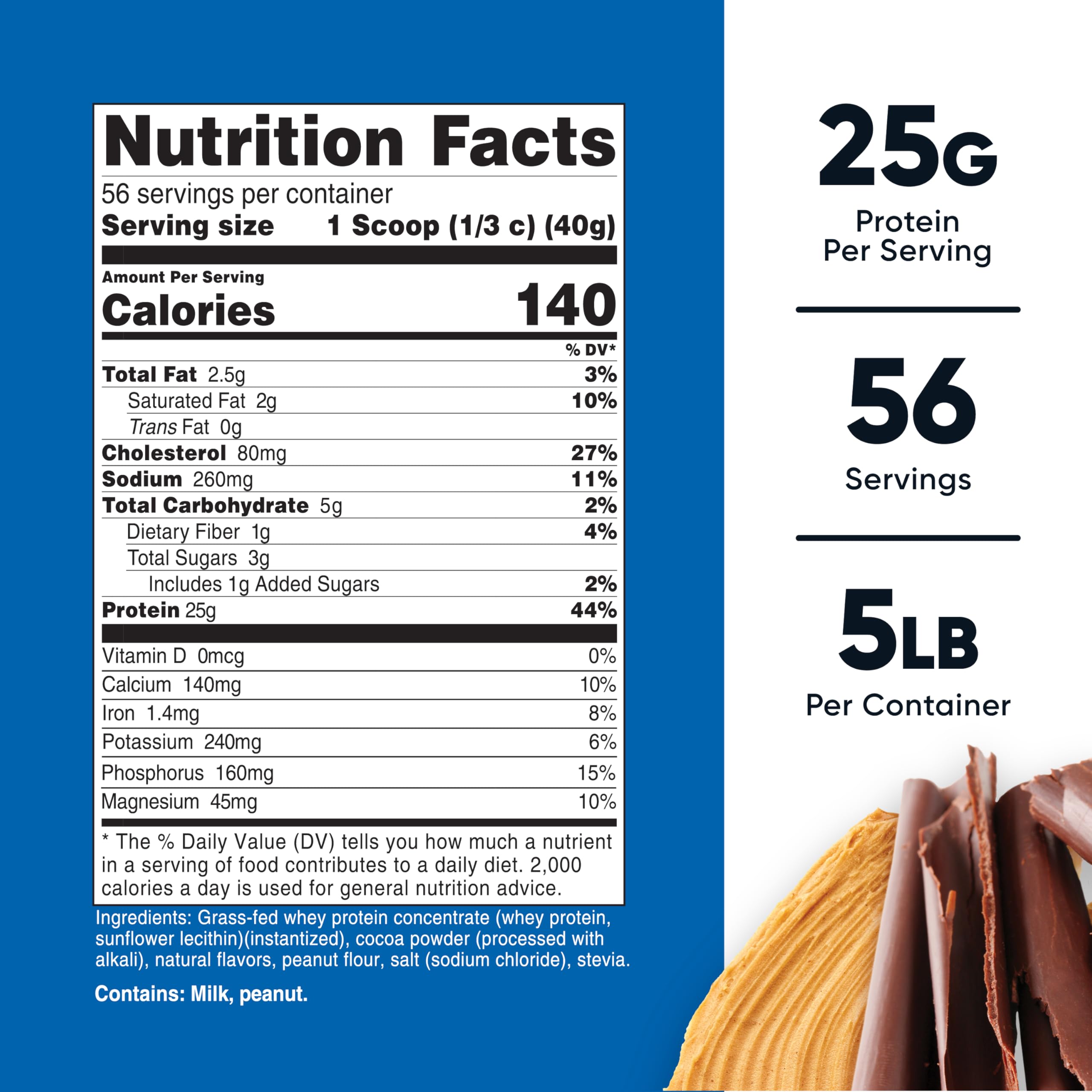 Nutricost whey chocolate y mantequilla de cacahuete, batido posentrenamiento, lata-5lb, fácil de mezclar.