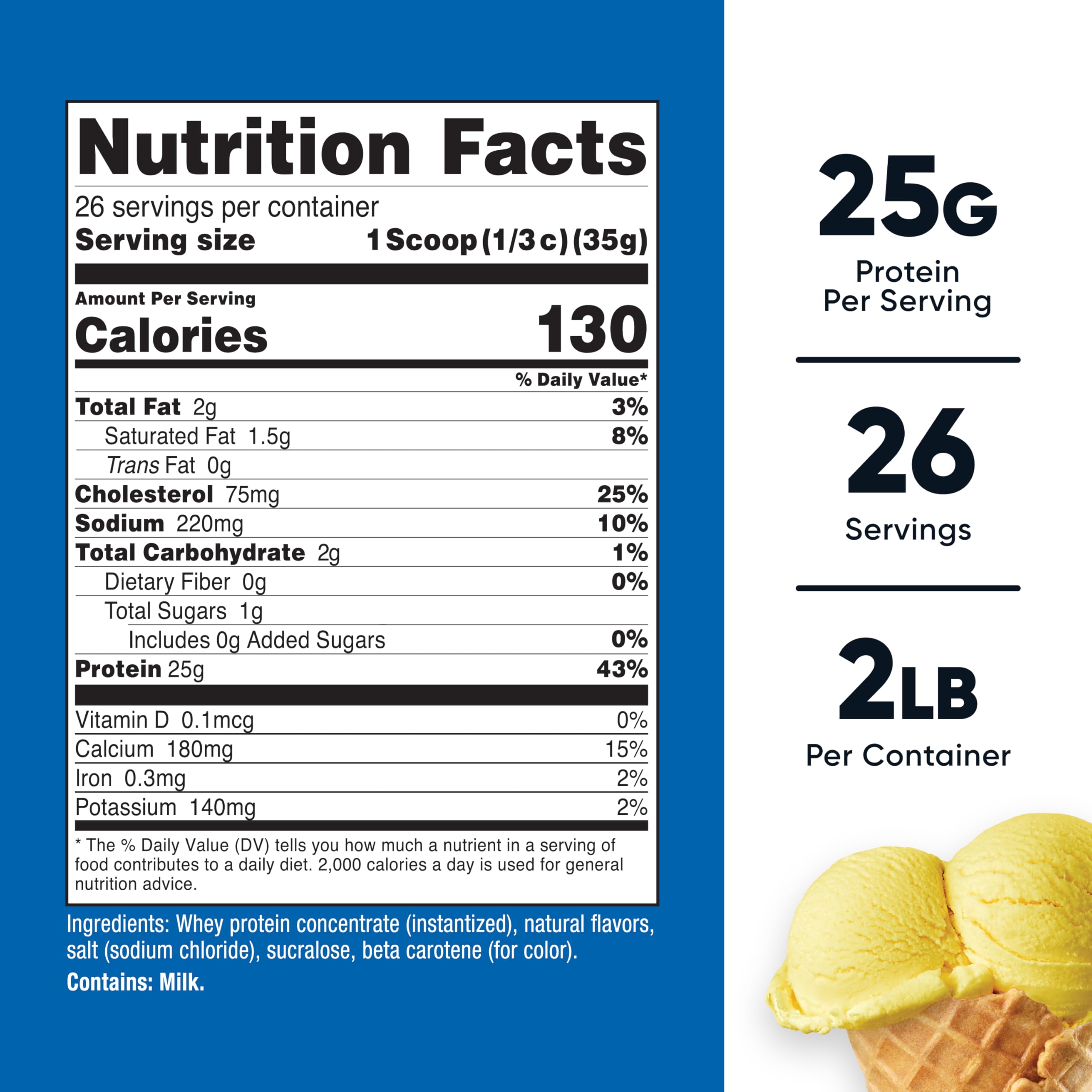 Nutricost Whey Piña cucharada-medidora: porción conveniente para batidos tras entrenar.