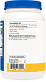 Nutricost Whey Piña etiqueta-frontal: información clara sobre gluten y OGM.