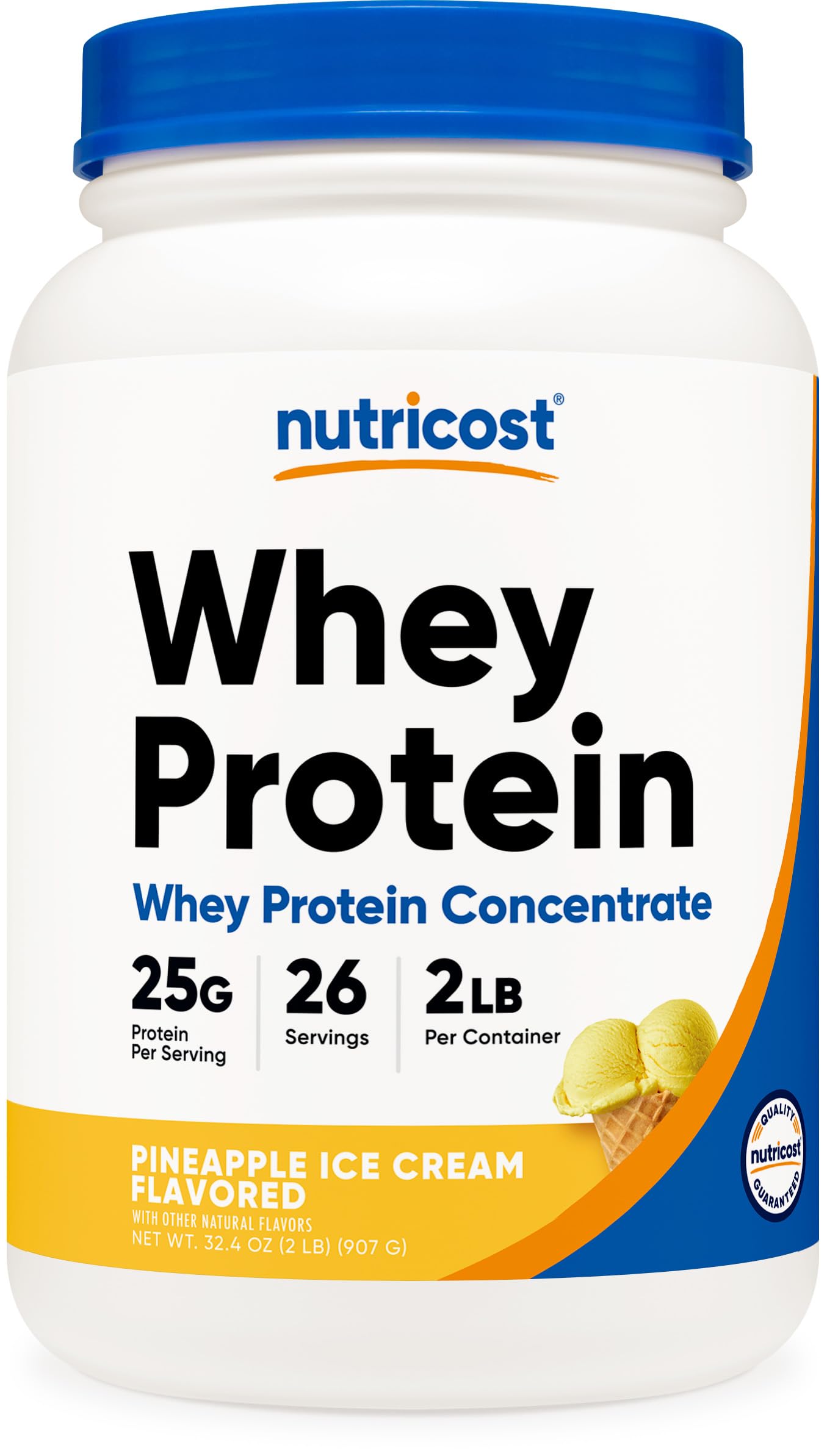 Nutricost Whey Piña polvo-bote: proteína para entrenamientos diarios y batidos.