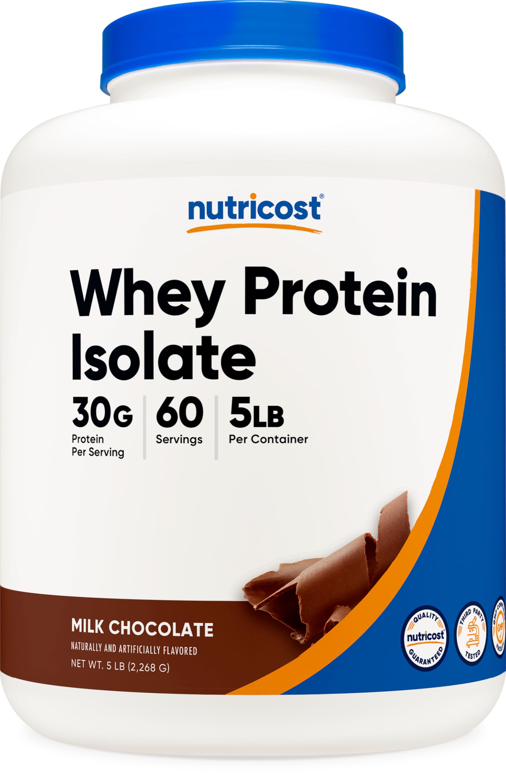 Nutricost Proteína de suero aislada sabor chocolate con leche, batido suave para la mañana.