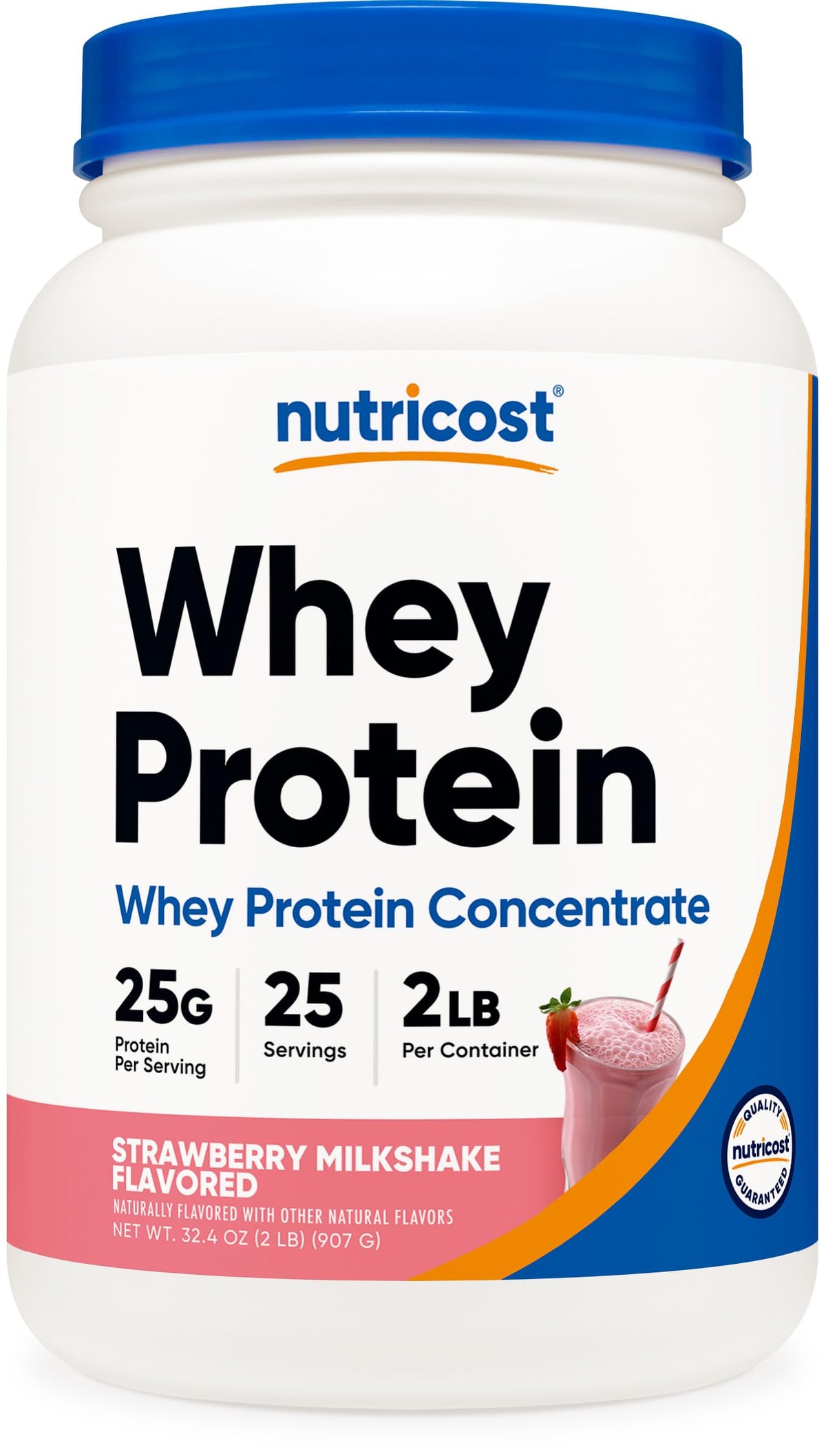 Nutricost proteína de suero concentrada batido de fresa en botella, sabor agradable para desayunos rápidos